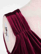 Chic Fitted Burgundy Gown With A Line Skirt Perfect For Evening Events