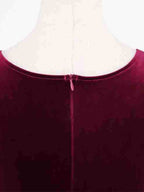 Chic Fitted Burgundy Gown With A Line Skirt Perfect For Evening Events