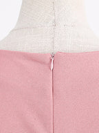 Chic Fitted Pink Gown With A Line Skirt Perfect For Summer Events