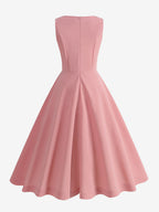 Chic Fitted Pink Gown With A Line Skirt Perfect For Summer Events