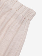 Women's Beige Elastic Waist Shorts With Black Wavy Trim Casual High Waisted Loose Summer Shorts