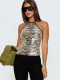 Cami Leopard Top Straps Neck Chic Summer Camis For Women