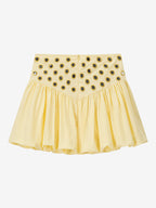 2-Piece Sets Skirt Set Yellow Elegant Straps Neck Pleated Sleeveless Sets