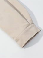 2-Piece Sets Pant Set White Pleated Polyester Turndown Collar Long Sleeves Sets