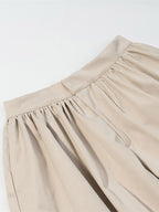 2-Piece Sets Pant Set White Pleated Polyester Turndown Collar Long Sleeves Sets