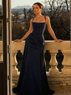 Vacation Dresses Creamy Yellow Ruched Maxi Dress For Women Elegant Evening Style