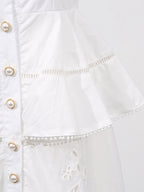 Chic Fitted White Maxi Gown With Lace Detail Perfect For Formal Events