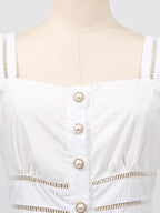 Chic Fitted White Maxi Gown With Lace Detail Perfect For Formal Events