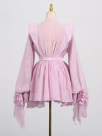Chic Fitted Pink Gown With Layered Ruffle Perfect For Summer