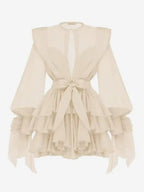 Chic Fitted Pink Gown With Layered Ruffle Perfect For Summer