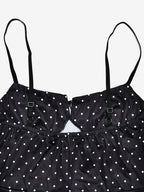 Chic Fitted Black Gown With Polka Dots Perfect For Casual Outings