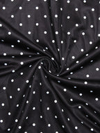 Chic Fitted Black Gown With Polka Dots Perfect For Casual Outings