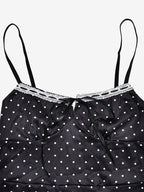 Chic Fitted Black Gown With Polka Dots Perfect For Casual Outings