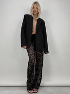 Pants White Lace Lace Natural Waist Straight Trousers