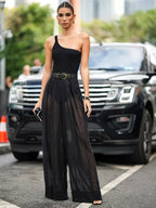 Two Piece Sets Backless Black Chic Street Wear Sash Polyester Long Sleeves Outfits