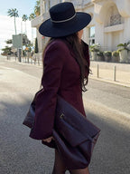 Blazer For Women Chic Turndown Collar Buttons Long Sleeves Suits