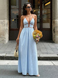 Vacation Dresses Maxi Backless Sleeveless V-Neck Cap Sleeves Sexy Burgundy Summer Dresses