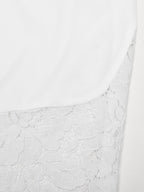 White Lace Panel Slip Maxi Dress For Women Elegant Evening Style