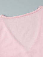 Soft Pink V Neck Knit Maxi Dress For Women Elegant Daily Style