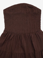 Date Night Dresses Mini Sleeveless Backless Sweet Brown Summer Beach Dress