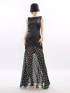 Party Dress Maxi Black Sleeveless Elegant High Rise Semi Formal Summer Dress