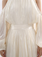Party Maxi Dresses Apricot Sleeveless Open Shoulder Chic Semi Formal Summer Dress