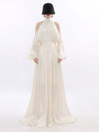 Party Maxi Dresses Apricot Sleeveless Open Shoulder Chic Semi Formal Summer Dress