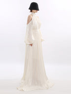 Party Maxi Dresses Apricot Sleeveless Open Shoulder Chic Semi Formal Summer Dress