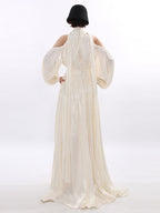 Party Maxi Dresses Apricot Sleeveless Open Shoulder Chic Semi Formal Summer Dress
