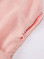Vacation Dresses Maxi Sheer Sleeveless V-Neck Elegant Pink Summer Dress