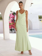 Party Dress Maxi Royal Blue Straps Neck Sleeveless Backless Sexy Semi Formal Gown