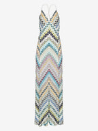 Vacation Dresses Maxi Backless Sleeveless Halter Casual Blue Summer Dress
