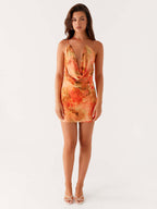 Midi Dress Floral Print Chiffon Chic Straps Neck Sleeveless Daily Summer Dresses
