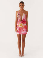 Midi Dress Floral Print Chiffon Chic Straps Neck Sleeveless Daily Summer Dresses