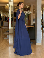 Party Dress Maxi Orange One-Shoulder Sleeveless Clothes Retro Semi Formal Summer Dress
