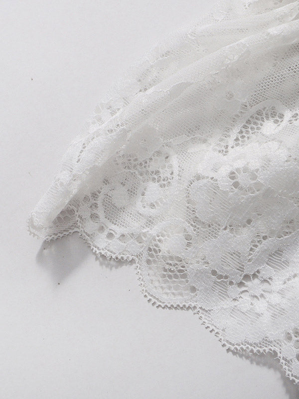 Daily Dresses Woman's Mini White Lace Off-The-Shoulder Raised Waist Dress
