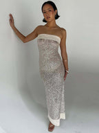 Party Dress Mint Green Strapless Sequins Backless Sleeveless Casual Semi Formal Dress