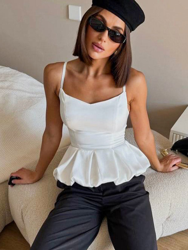 Vest Black Cami Top Straps Neck Chic Camis For Women