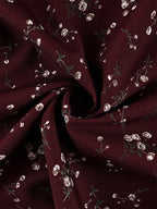 Night Out Dresses Maxi Burgundy Short Puff Sleeves High Collar Summer Dress