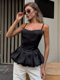 Vest Black Cami Top Straps Neck Chic Camis For Women