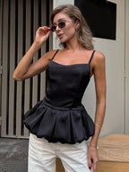 Vest Black Cami Top Straps Neck Chic Camis For Women