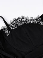 Vest Black Cami Top Straps Neck Lace Casual Backless Women Summer Camis