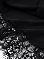 Vest Black Cami Top Straps Neck Lace Casual Backless Women Summer Camis