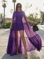 Vacation Dresses Maxi Ruffles Sleeveless Jewel Neck Sexy Black Bohemian Dress