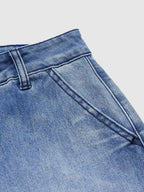Jeans Light Wash Barrel High Waisted Cropped Denim Pants