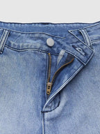 Jeans Light Wash Barrel High Waisted Cropped Denim Pants