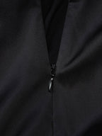 Party Dress Maxi Black Straps Neck Ribbons Shaping Chic Semi Formal Dress