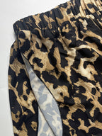 Two Piece Sets Leopard Leopard Print Daily Casual Strapless Long Sleeves Top Pant Set