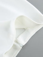 Two Piece Sets White Dating Buttons Chic Jewel Neck Sleeveless Skirt Set