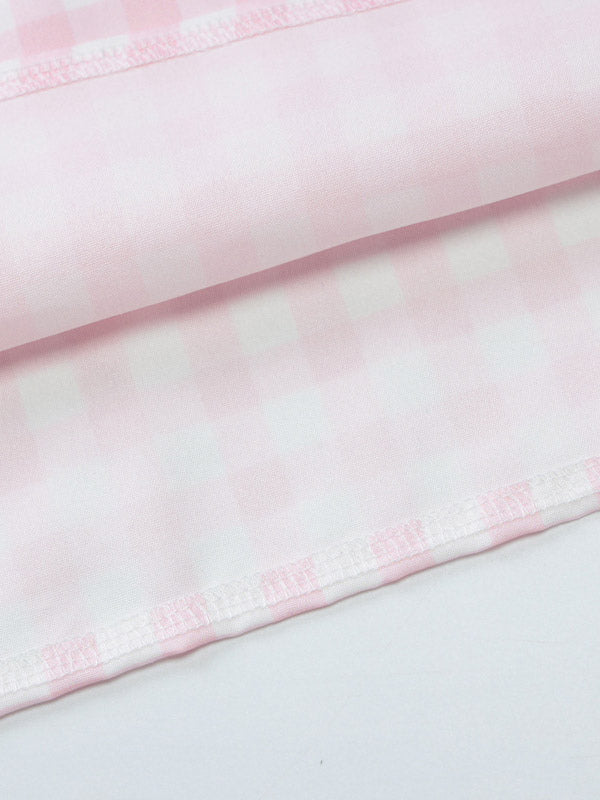 Party Dress Dresses Midi Pink Straps Neck Pleated Plaid Classic Semi Formal Summer Dress